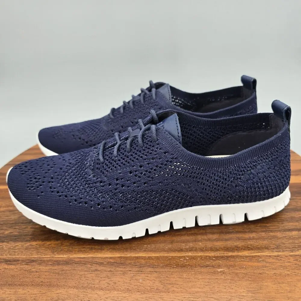 Cole Haan Zerogrand Shoes Womens 9 B Navy Stitchlite Knit Comfort Oxfords